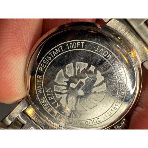 Anne Klein New York Diamond Swiss Watch Ladies 763S 28.5mm 5 3/4" Silver Tone - Picture 8 of 12